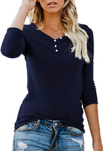 ANIXAY Women's Long Sleeve Henley Button up T Shirt