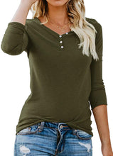 ANIXAY Women's Long Sleeve Henley Button up T Shirt