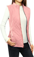 Allegra K Women's Stand Collar Lightweight Gilet Quilted Zip Vest