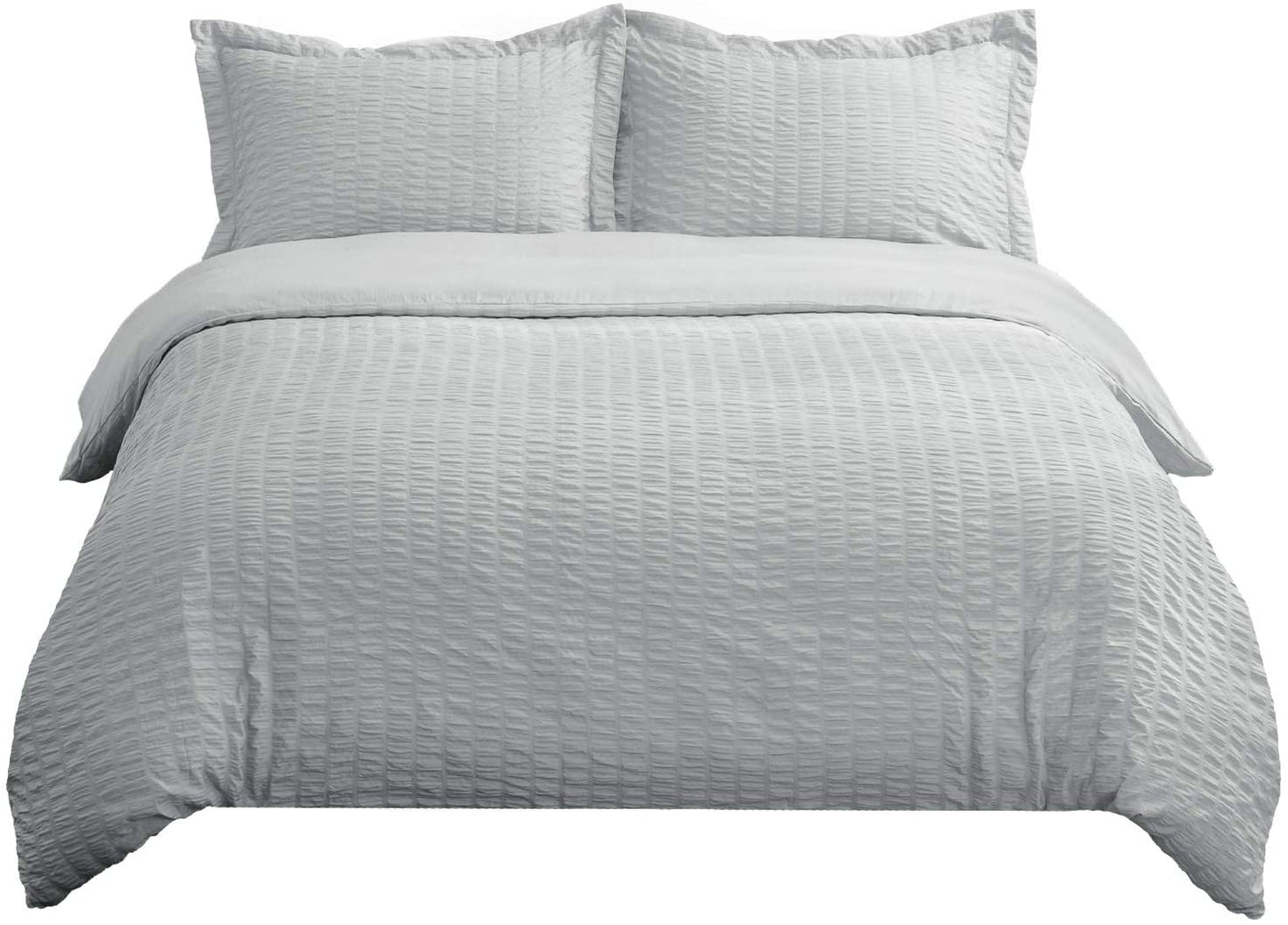 Bedsure Duvet Cover Set King Size (104 x 90 inches) - Seersucker Stripe