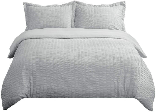Bedsure Duvet Cover Set King Size (104 x 90 inches) - Seersucker Stripe
