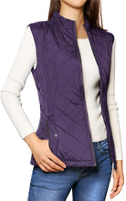 Allegra K Women's Stand Collar Lightweight Gilet Quilted Zip Vest
