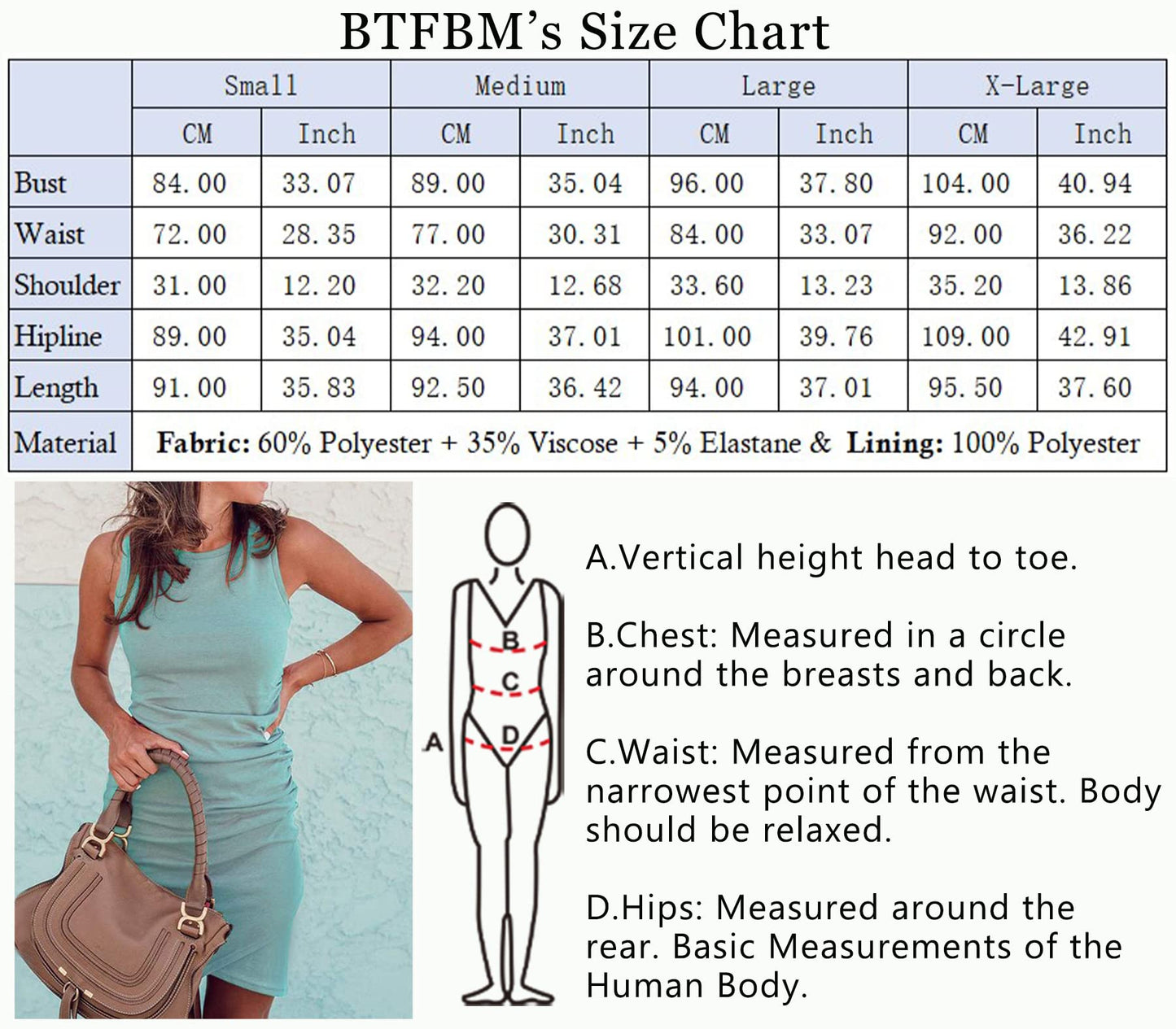 BTFBM Women Casual Dress Crew Neck Ruched Summer Sleeveless Tank Bodycon Shirt Short Mini Dresses (106Black, Medium)