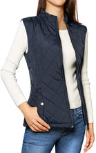 Allegra K Women's Stand Collar Lightweight Gilet Quilted Zip Vest