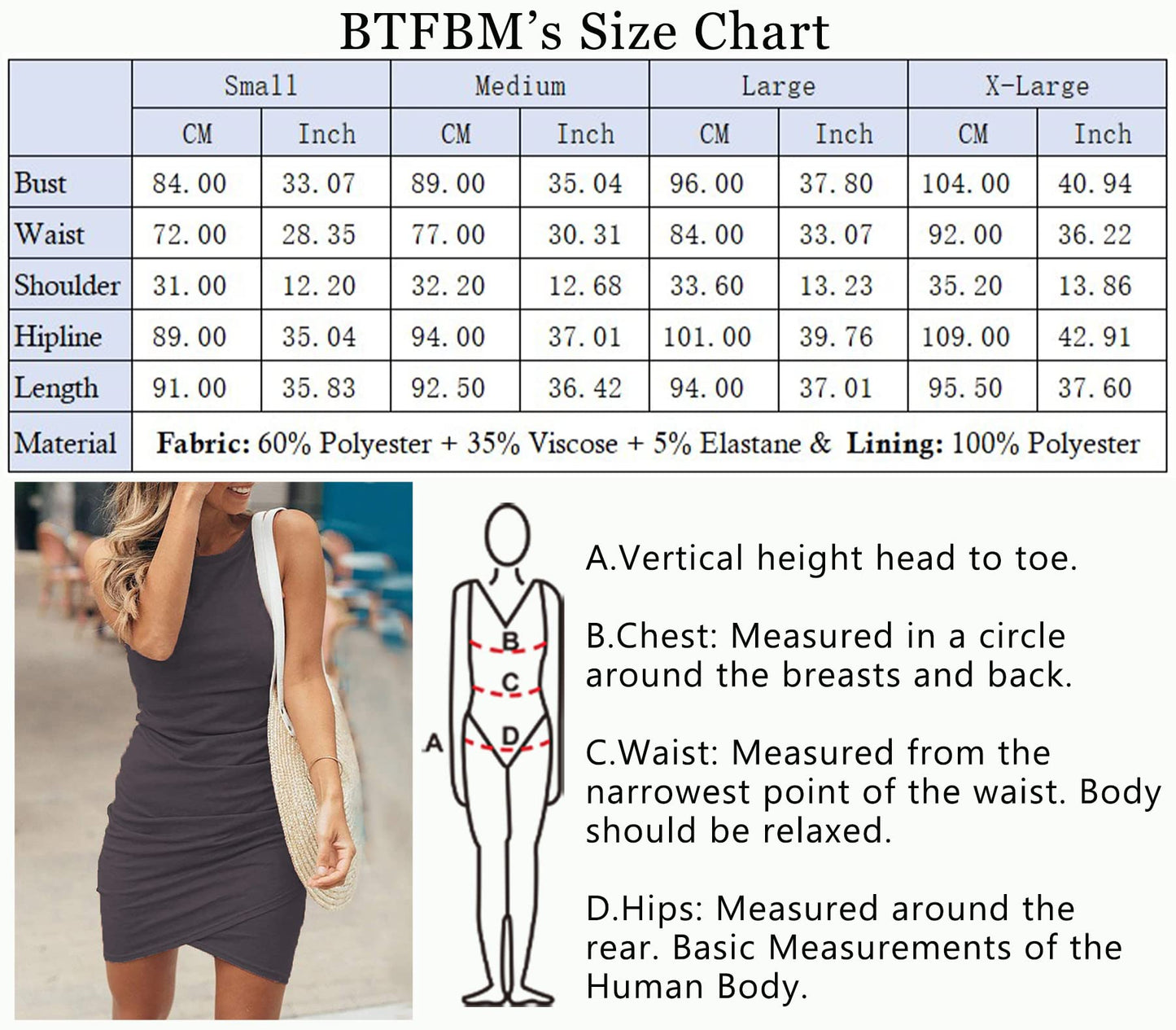 BTFBM Women Casual Dress Crew Neck Ruched Summer Sleeveless Tank Bodycon Shirt Short Mini Dresses (106Black, Medium)