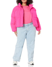 Amazon Essentials Women's Crop Puffer Jacket (Available in Plus Size), Neon Pink, 4X
