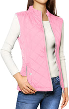 Allegra K Women's Stand Collar Lightweight Gilet Quilted Zip Vest
