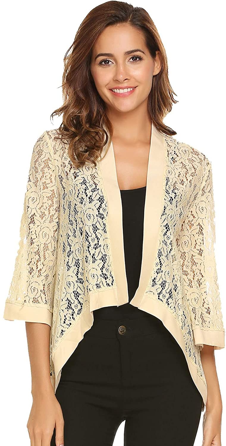 Zeagoo Women's Casual Lace Crochet Cardigan