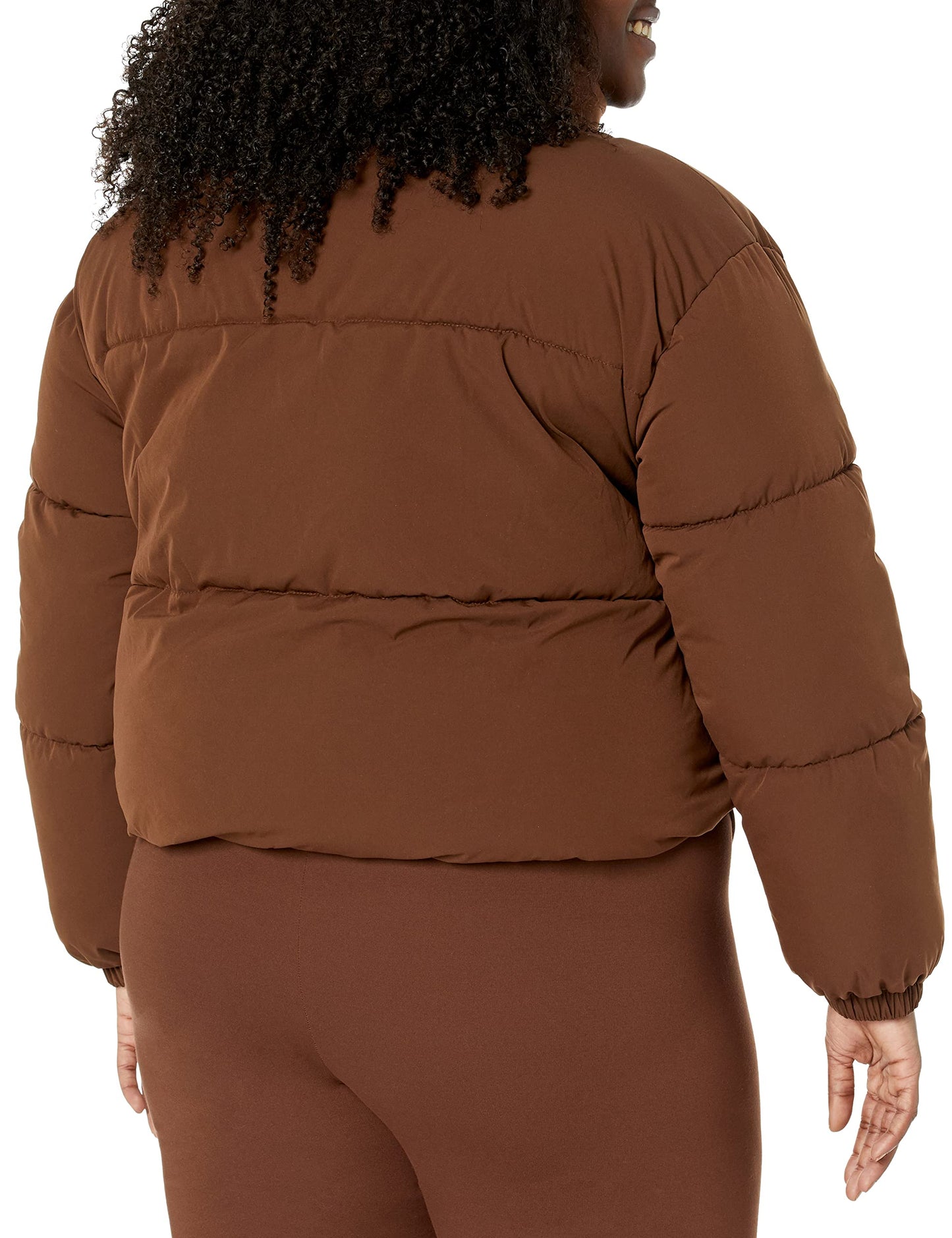 Amazon Essentials Women's Crop Puffer Jacket (Available in Plus Size), Neon Pink, 4X