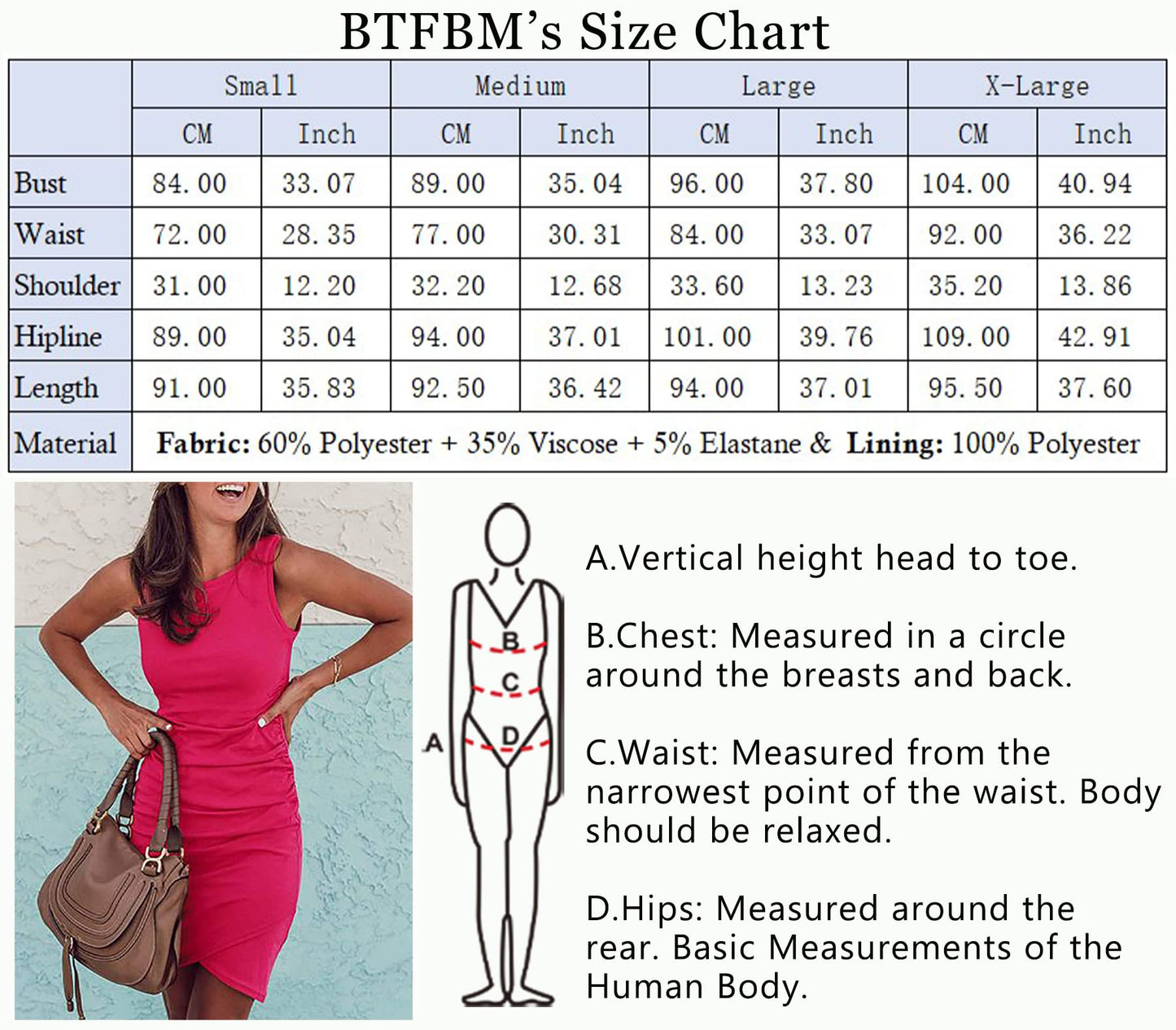 BTFBM Women Casual Dress Crew Neck Ruched Summer Sleeveless Tank Bodycon Shirt Short Mini Dresses (106Black, Medium)