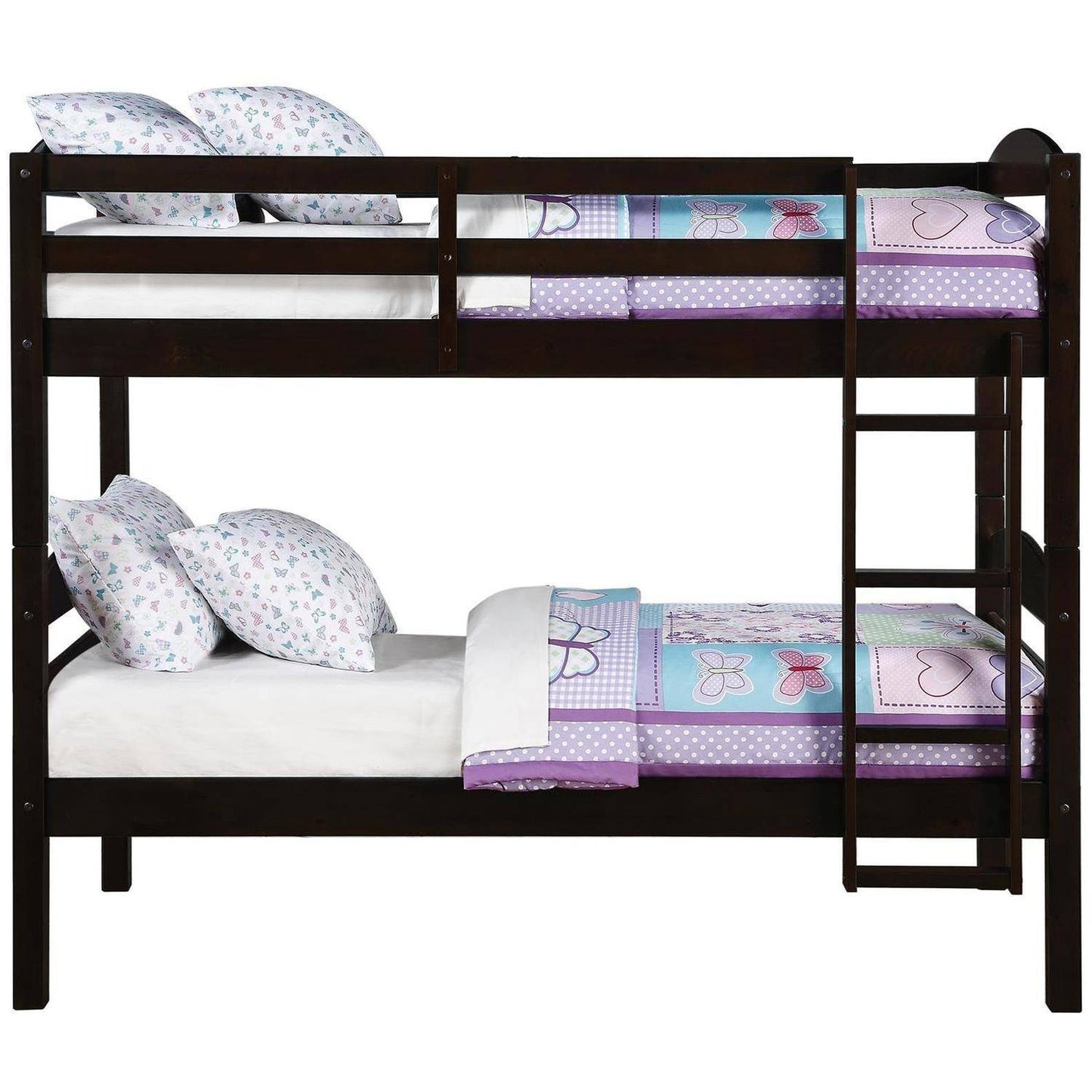 Better Homes & Gardens Leighton Wood Twin-Over-Twin Bunk Bed, Mocha