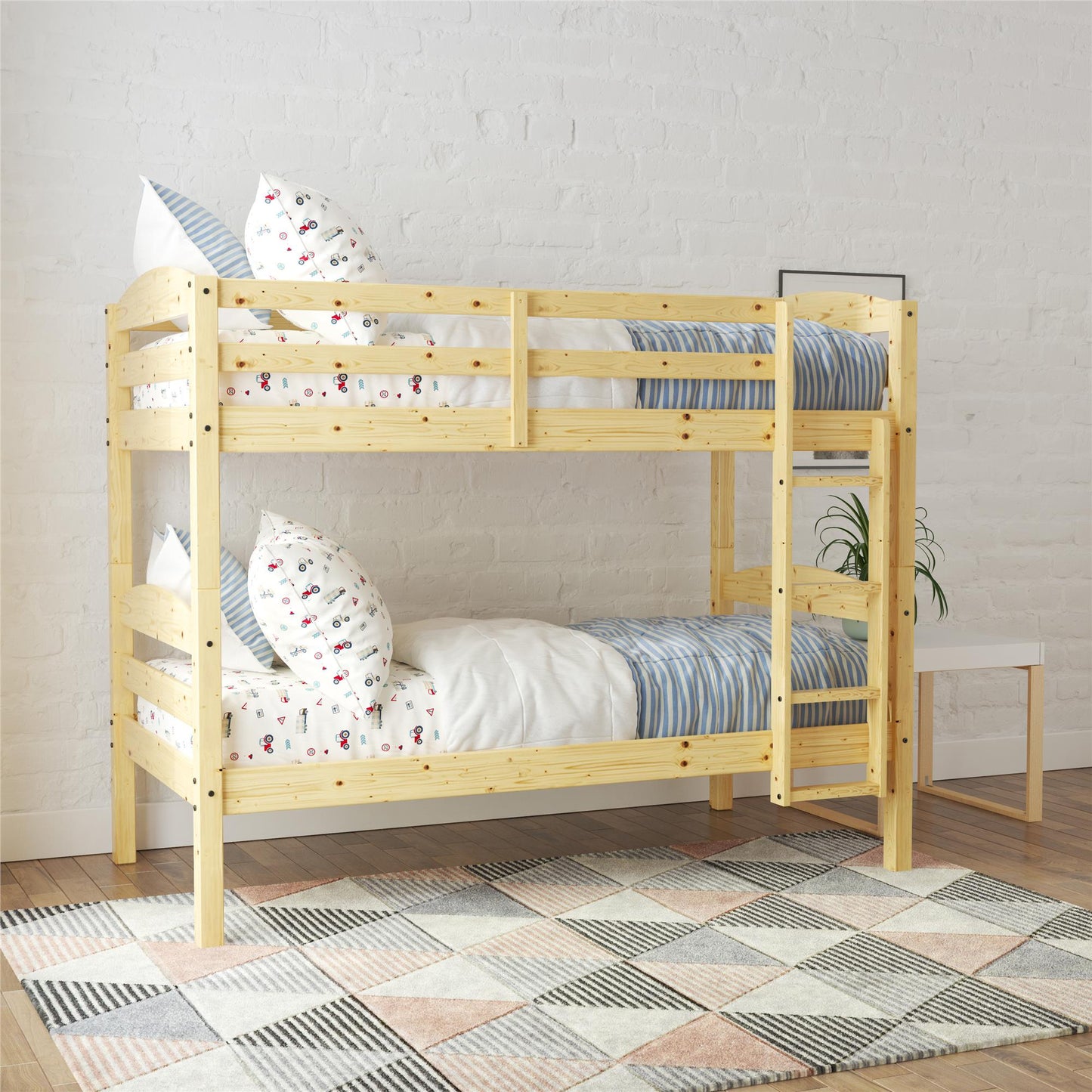Better Homes & Gardens Leighton Wood Twin-Over-Twin Bunk Bed, Mocha