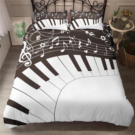 ZEIMON 3D Printing Bedding Set Music Note Treble Clef Staff