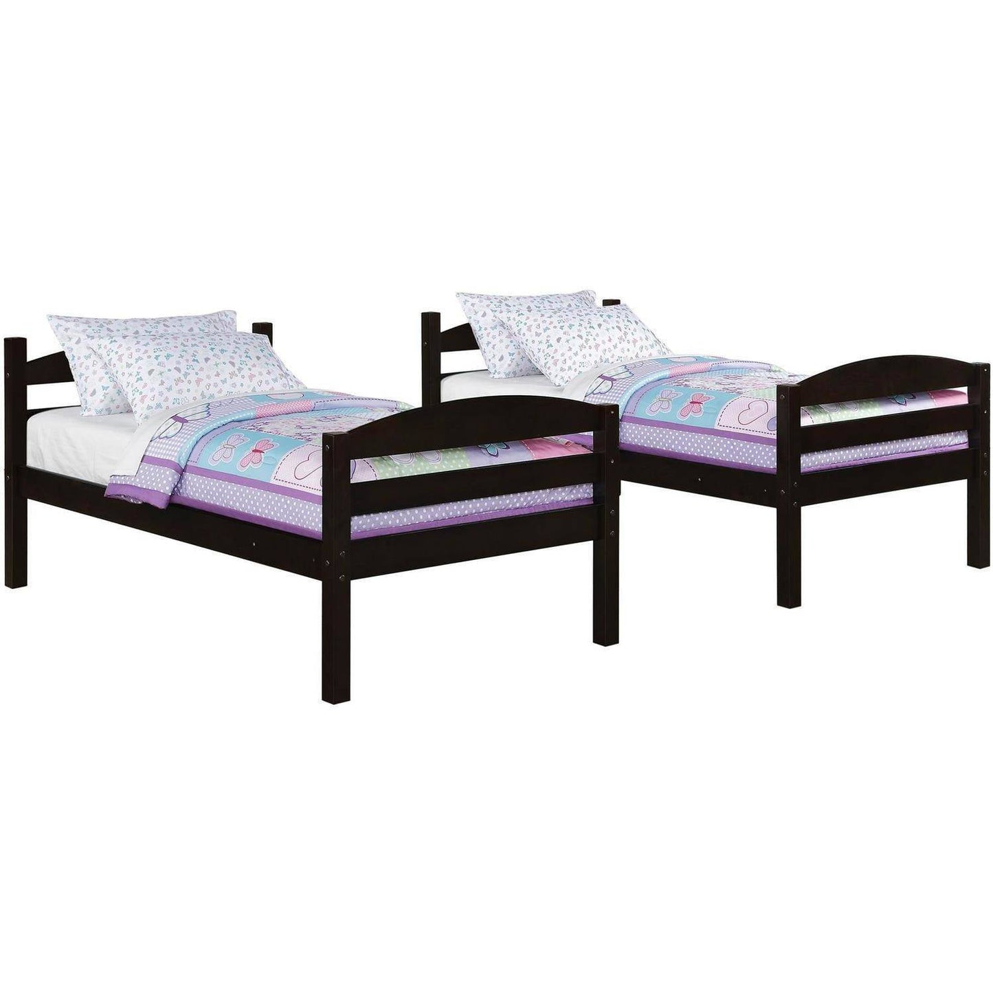 Better Homes & Gardens Leighton Wood Twin-Over-Twin Bunk Bed, Mocha