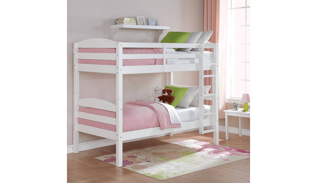Better Homes & Gardens Leighton Wood Twin-Over-Twin Bunk Bed, Mocha