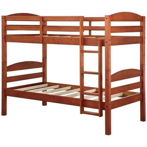 Better Homes & Gardens Leighton Wood Twin-Over-Twin Bunk Bed, Mocha