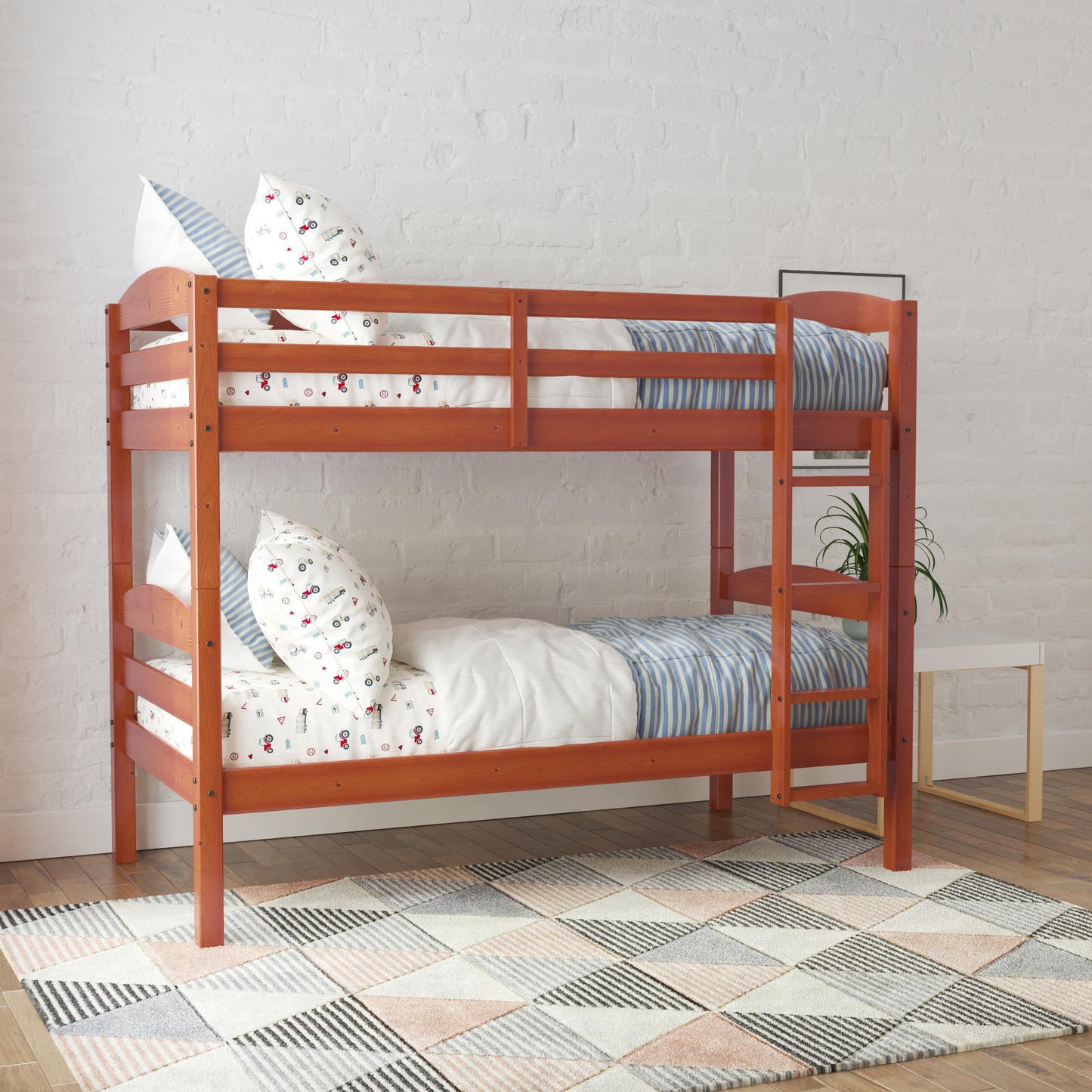 Better Homes & Gardens Leighton Wood Twin-Over-Twin Bunk Bed, Mocha