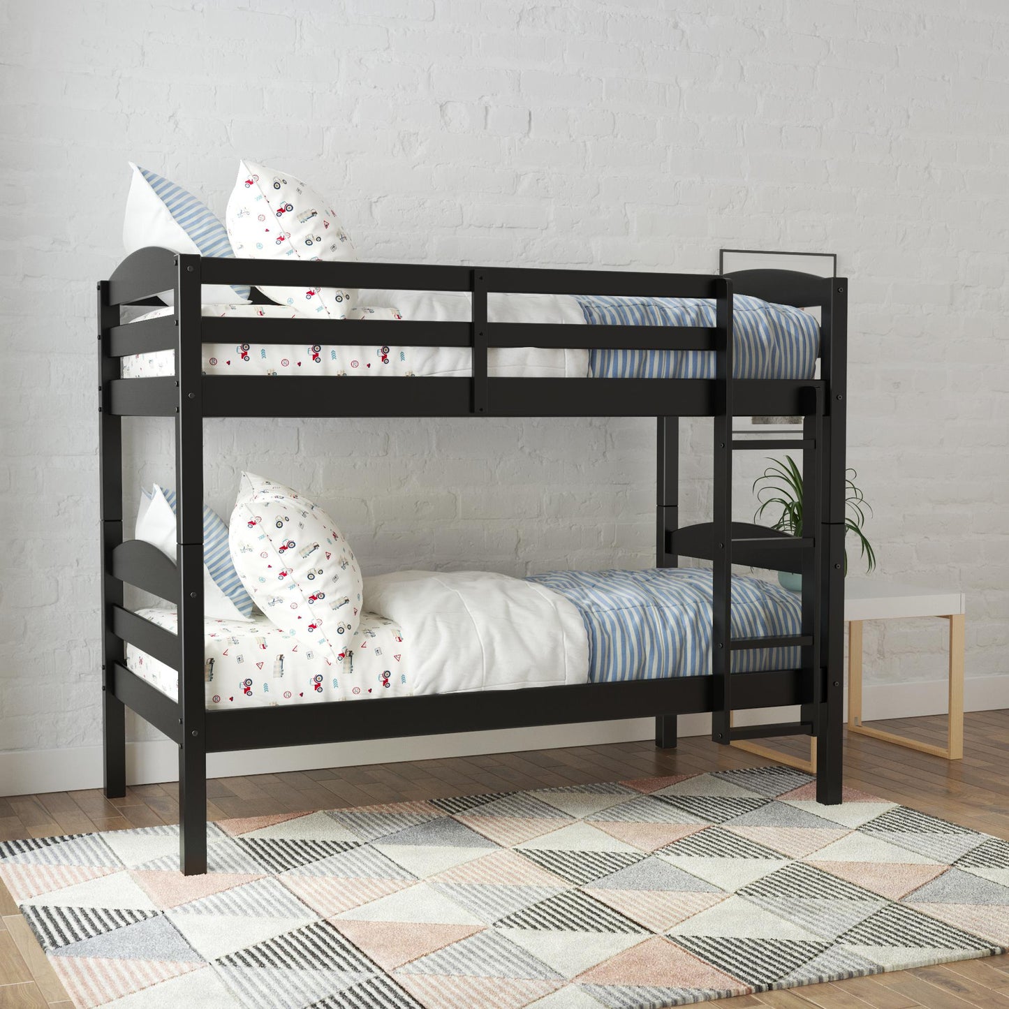 Better Homes & Gardens Leighton Wood Twin-Over-Twin Bunk Bed, Mocha